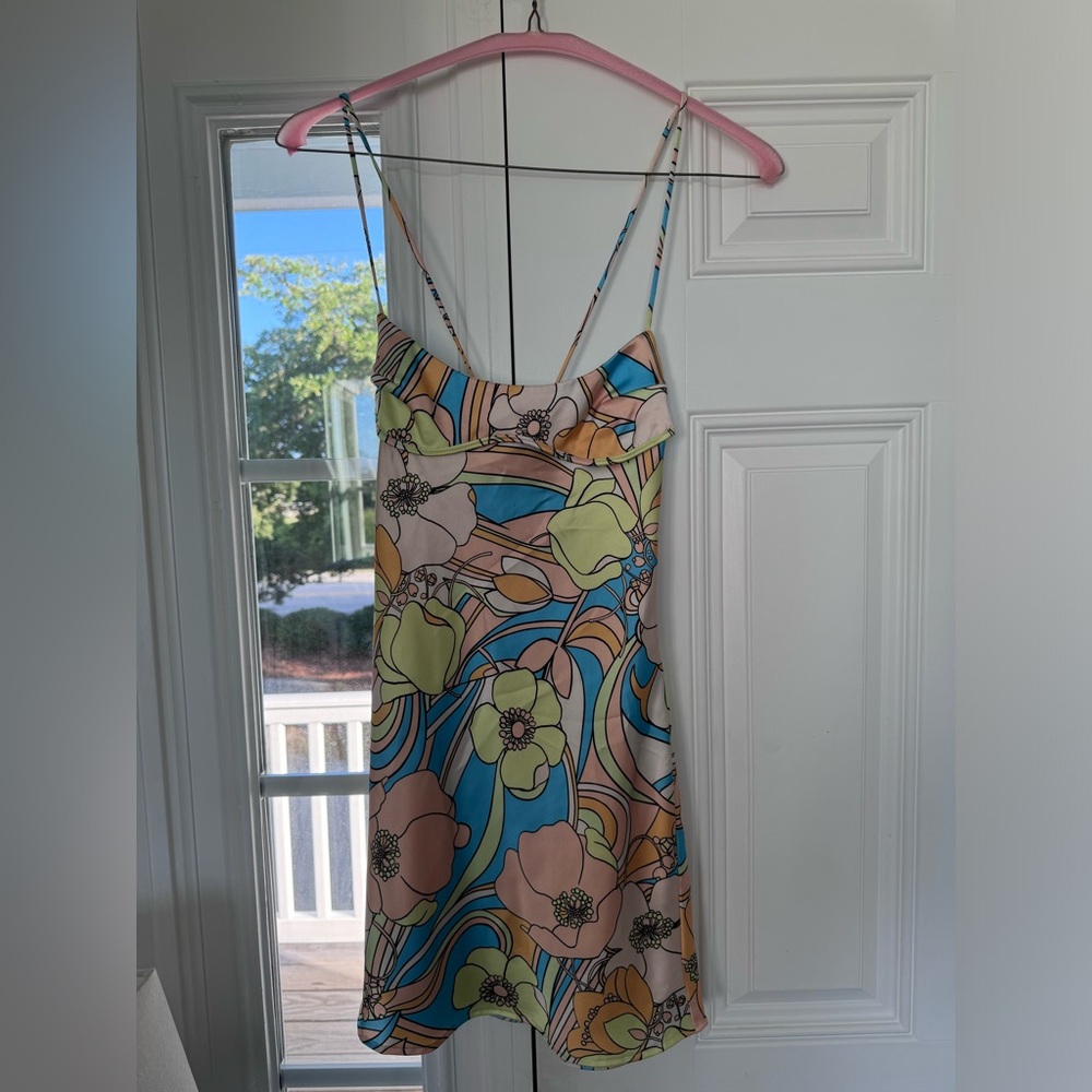 Floral Satin Zara Dress w/ top & back detailing